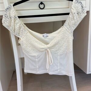 La Hearts Cream Lace Blouse